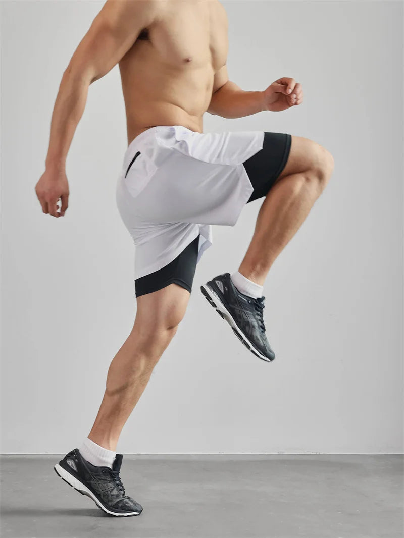 Men's 2-in-1 Running Shorts (Zip Pocket)