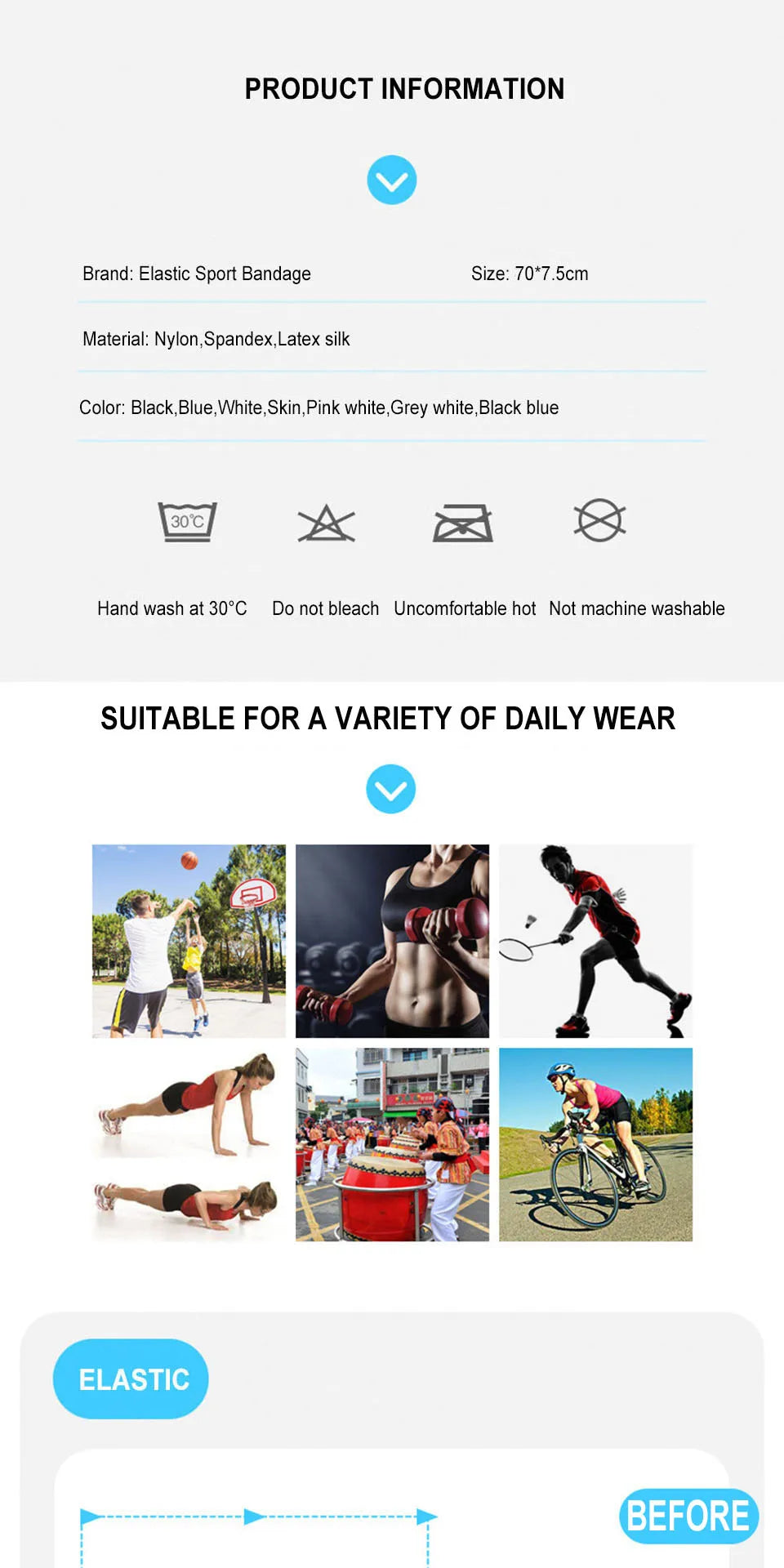 Elastic Knee / Elbow Wraps