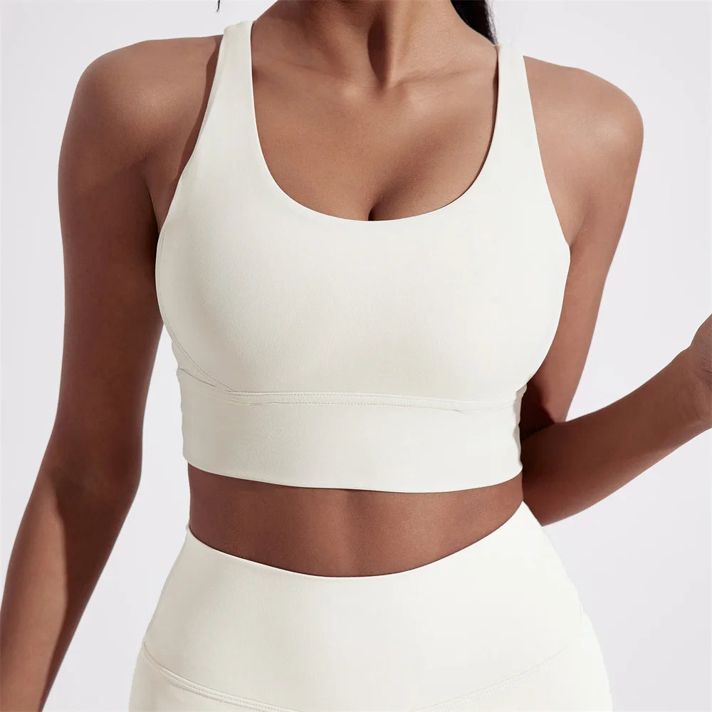 Women's Cross-Back Padded Sports Bra
