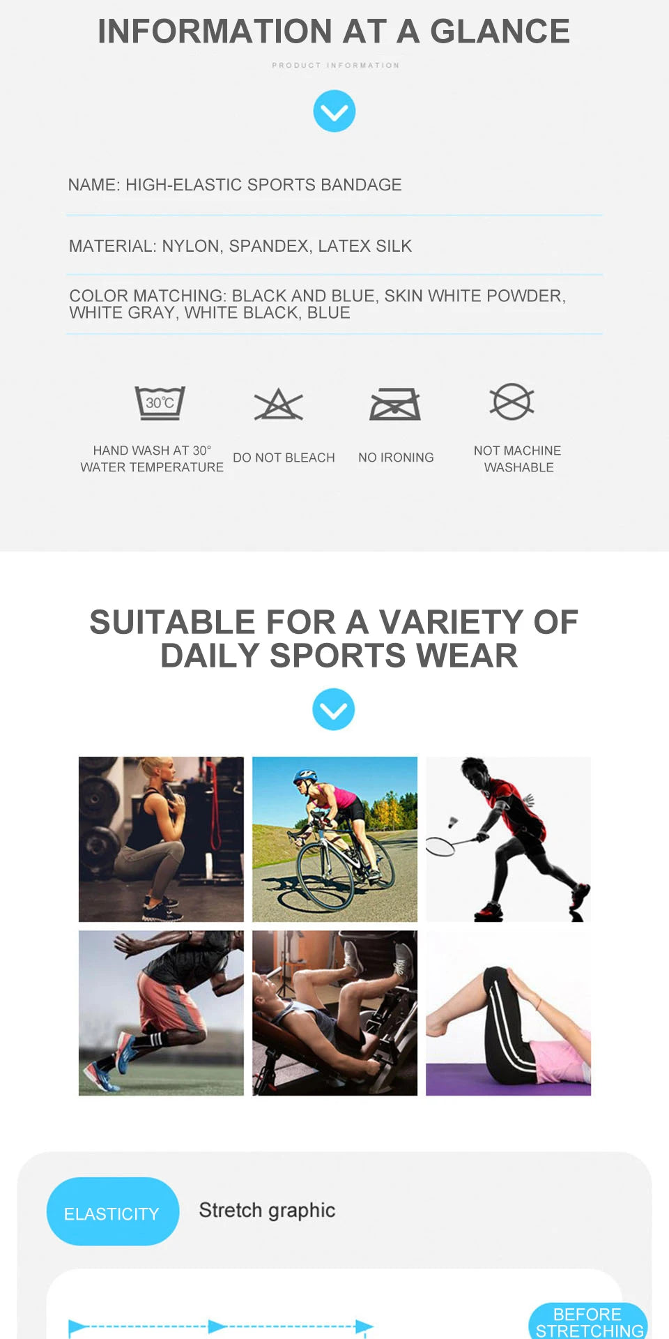 Elastic Knee / Elbow Wraps