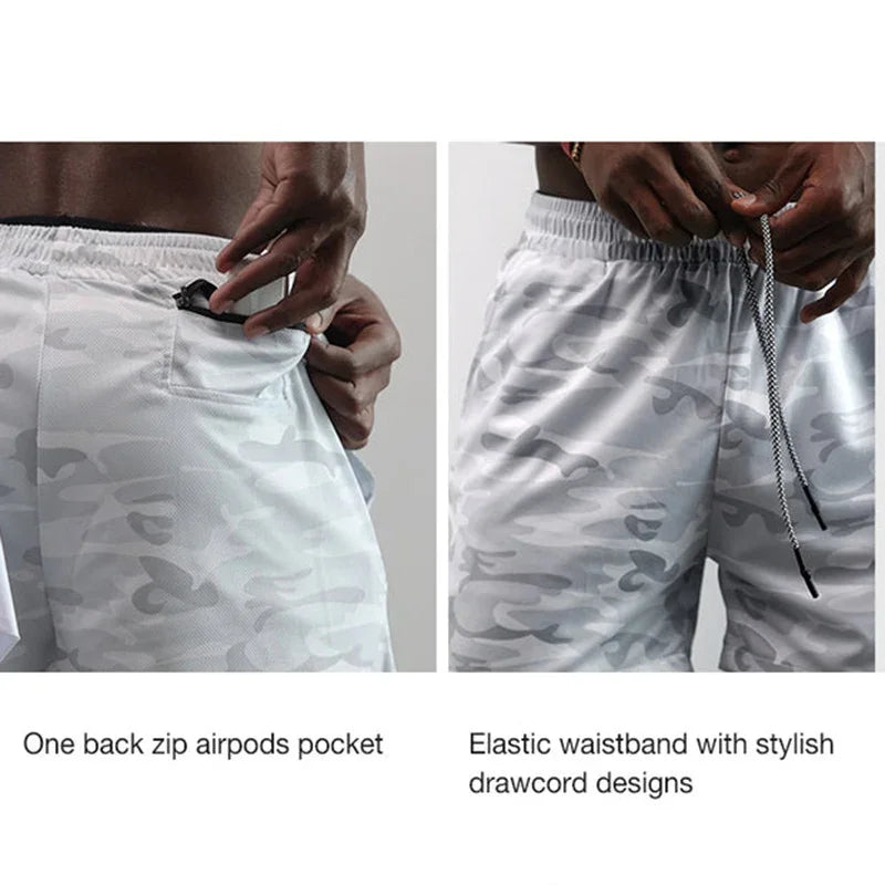 Men's 2-in-1 Running Shorts (Zip Pocket)