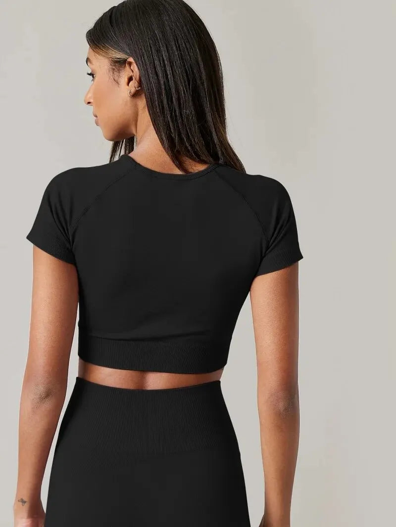 Women's Seamless Short-Sleeve Yoga Top