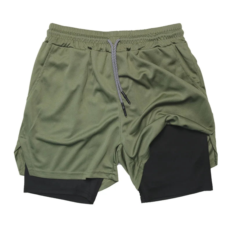 Men's 2-in-1 Running Shorts (Zip Pocket)
