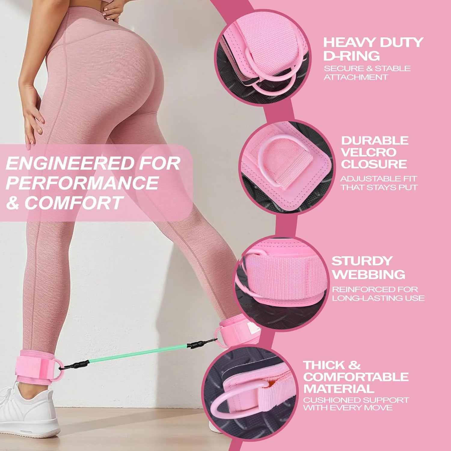 Cable Ankle Straps (Pair) — Glute & Leg Training