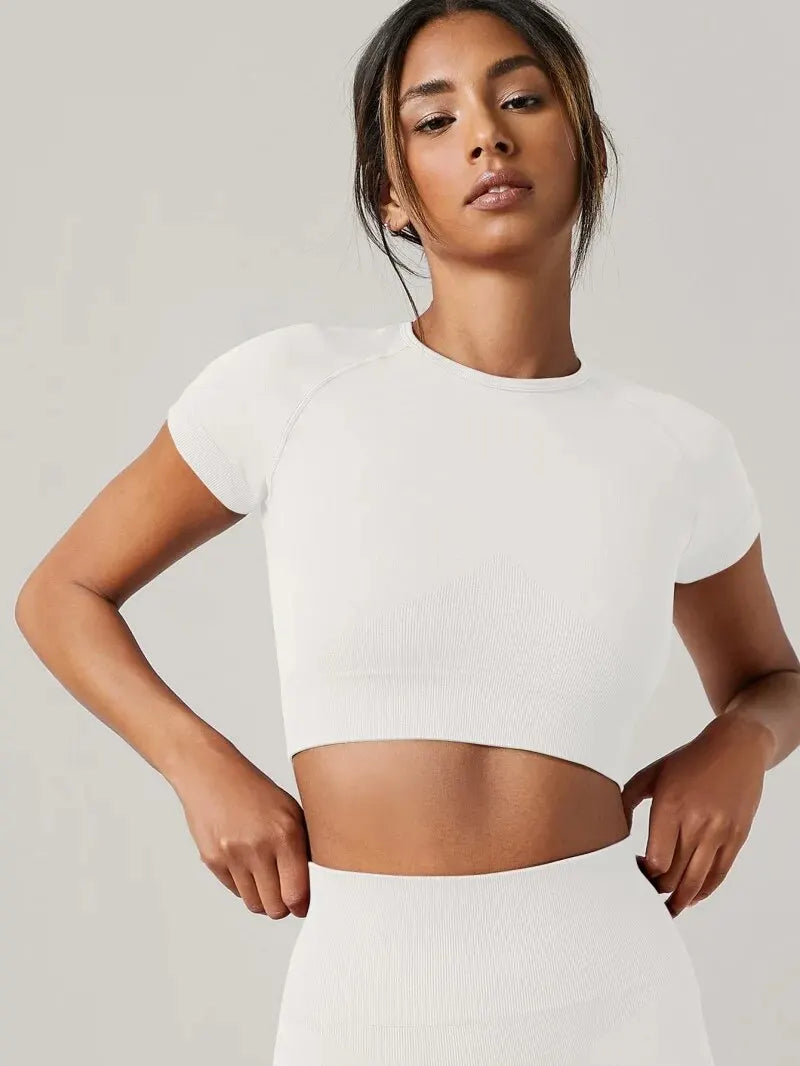 Women's Seamless Short-Sleeve Yoga Top