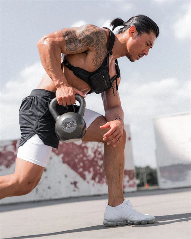 Men's 2-in-1 Running Shorts (Zip Pocket)