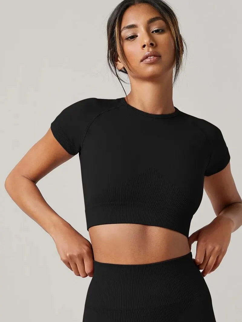 Women's Seamless Short-Sleeve Yoga Top