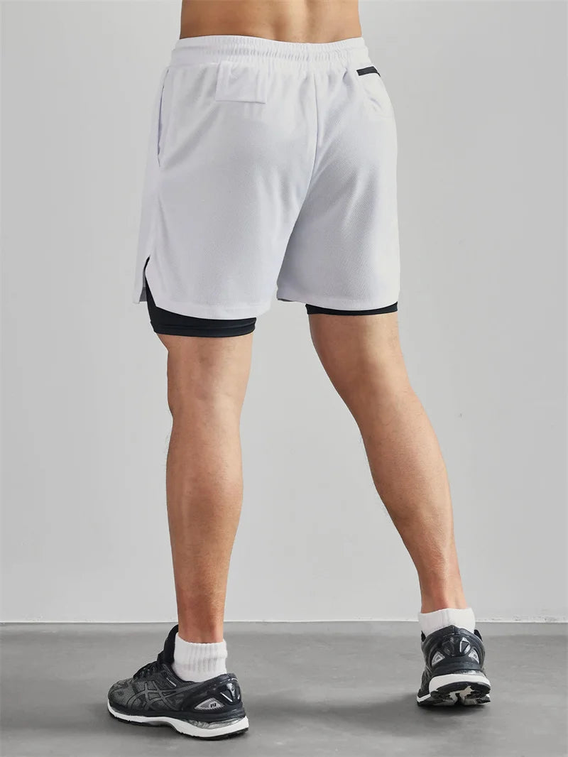Men's 2-in-1 Running Shorts (Zip Pocket)