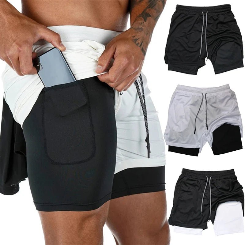 Men's 2-in-1 Running Shorts (Zip Pocket)