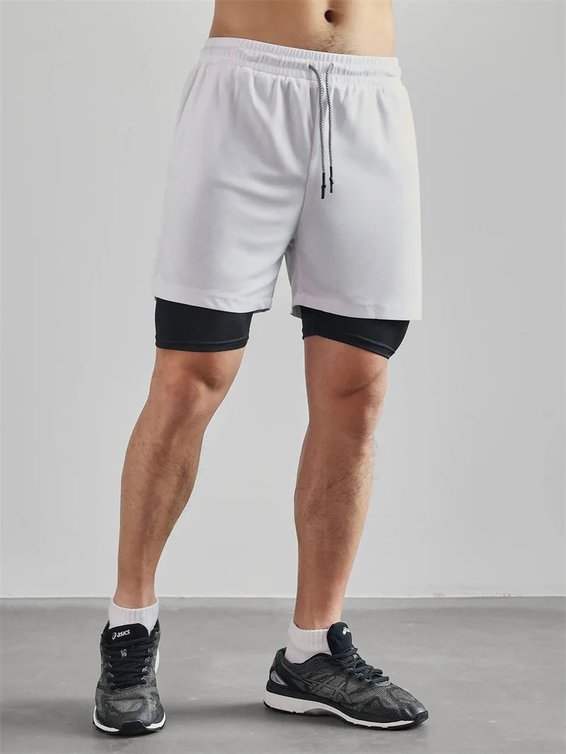 Men's 2-in-1 Running Shorts (Zip Pocket)