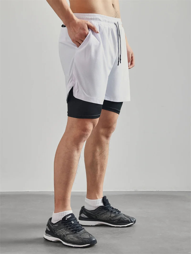 Men's 2-in-1 Running Shorts (Zip Pocket)