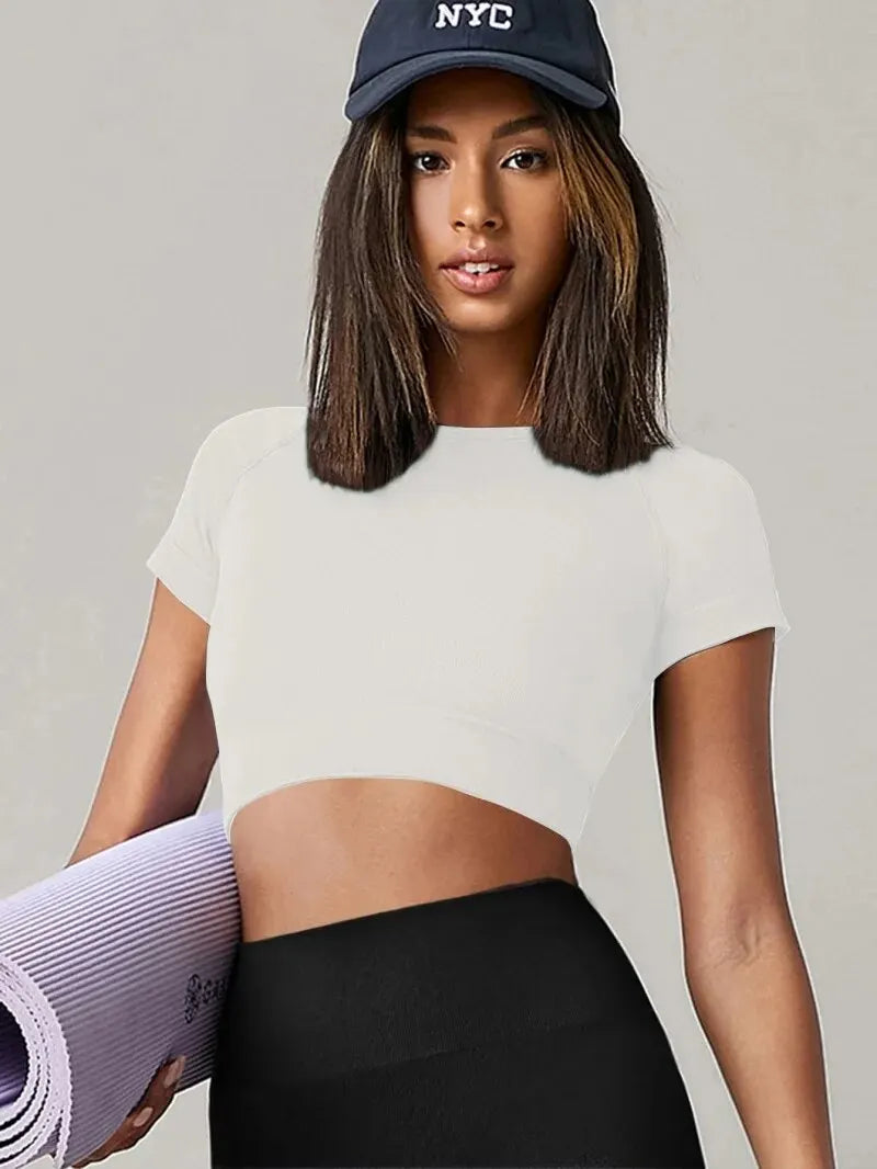 Women's Seamless Short-Sleeve Yoga Top