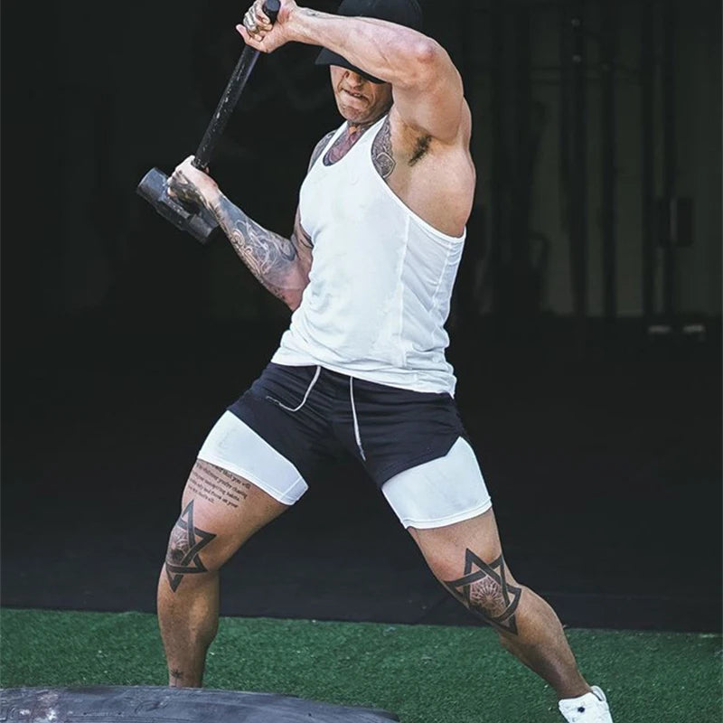 Men's 2-in-1 Running Shorts (Zip Pocket)
